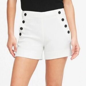 Banana Republic White Sailor Shorts Size 12 NWT